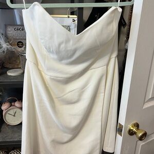 French Connection Cream Strapless Dress